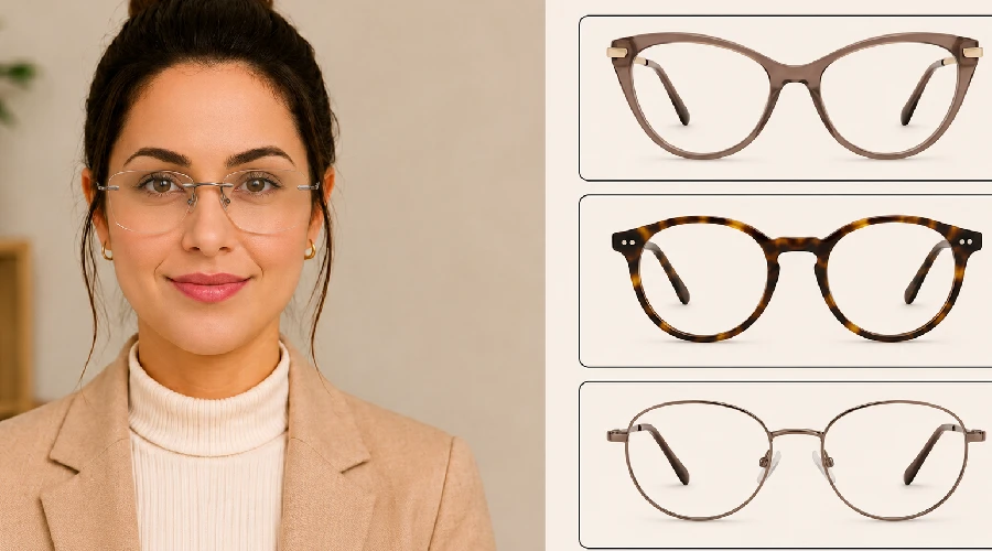 عینک مناسب فرم صورت لوزی